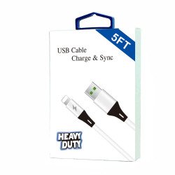 Heavy Duty USB to 8-pins Cable 5FT (white)