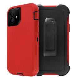 Defender Case w/ Clip For iPhone 16E (red)