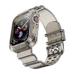 Clear Soft TPU Strap Band for iWatch 4/5/6 40mm (smoke)