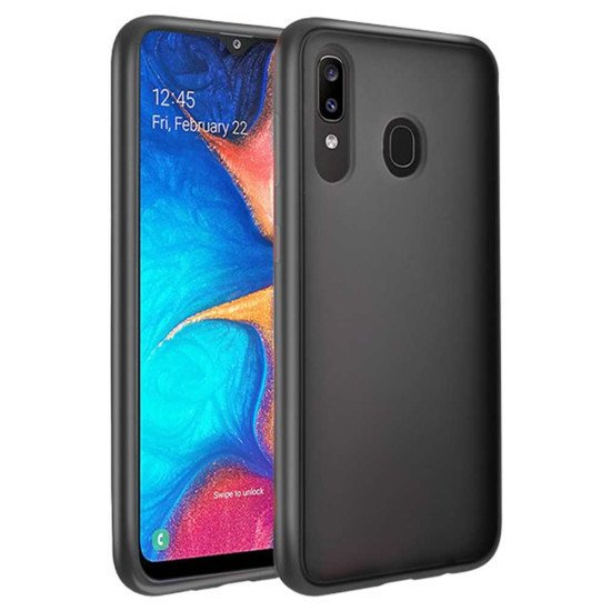 Heavy Duty Matte Clear Case for Samsung Galaxy A20 / A30 (black) Heavy Duty Matte Clear Case for Samsung Galaxy A20 / A30 (black)