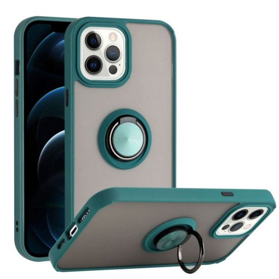 TPU Case w/ Magnetic Ring for iPhone 15 Pro (green)