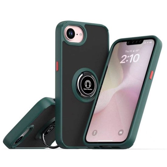 TPU Case w/ Magnetic Ring for iPhone 16E / SE4 (green)