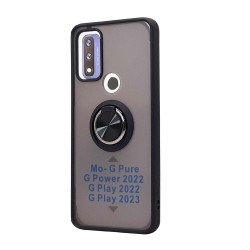 TPU Case w/ Magnetic Ring for Moto G Pure (black)