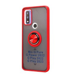 TPU Case w/ Magnetic Ring for Moto G Pure (red)