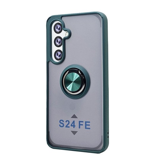 TPU Case w/ Magnetic Ring for Samsung S24 FE (green)