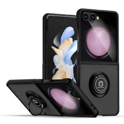 TPU Case w/ Magnetic Ring for Samsung Z Flip 7 (black)