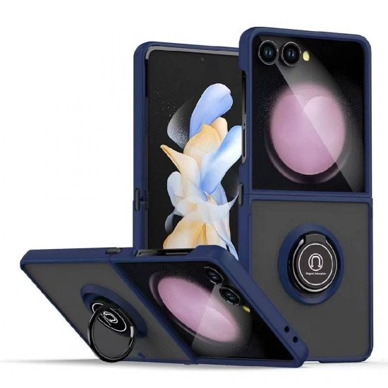 TPU Case w/ Magnetic Ring for Samsung Z Flip 7 (blue)