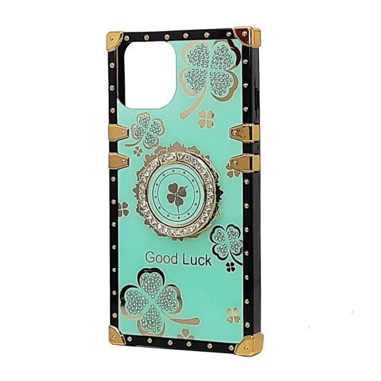 Clover Design TPU Ring Case for iPhone 13 (turquoise) Clover Design TPU Ring Case for iPhone 13 (turquoise)