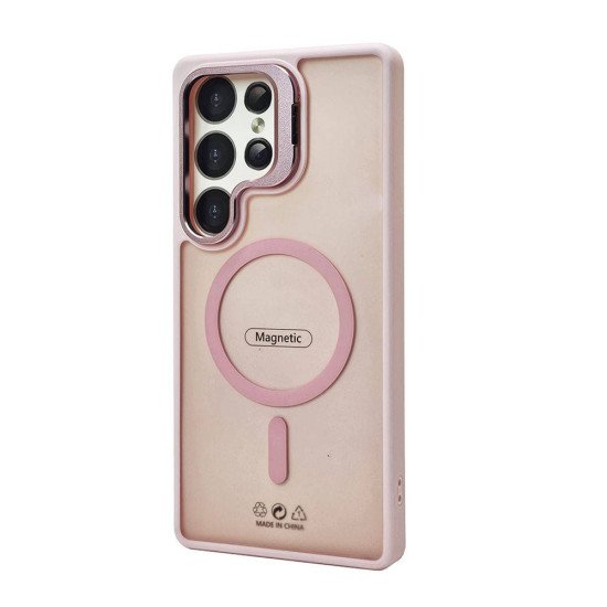 KickStand Magsafe TPU Case for Samsung Galaxy S25 (pink)