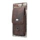 Vertical Brown Leather Pouch W/ Card Slot & 360 Rotating Belt Clip (L)
