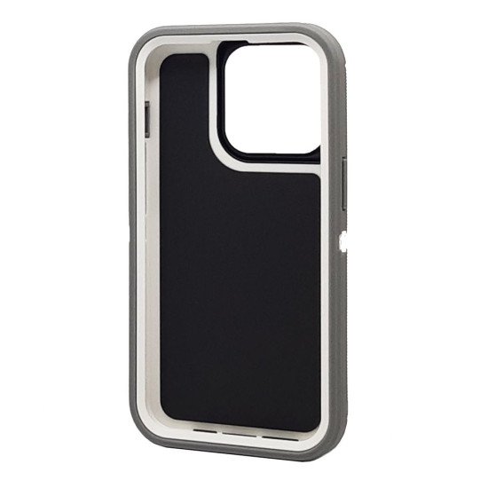 Defender Case w/ Clip For iPhone 16 Pro Max (grey)